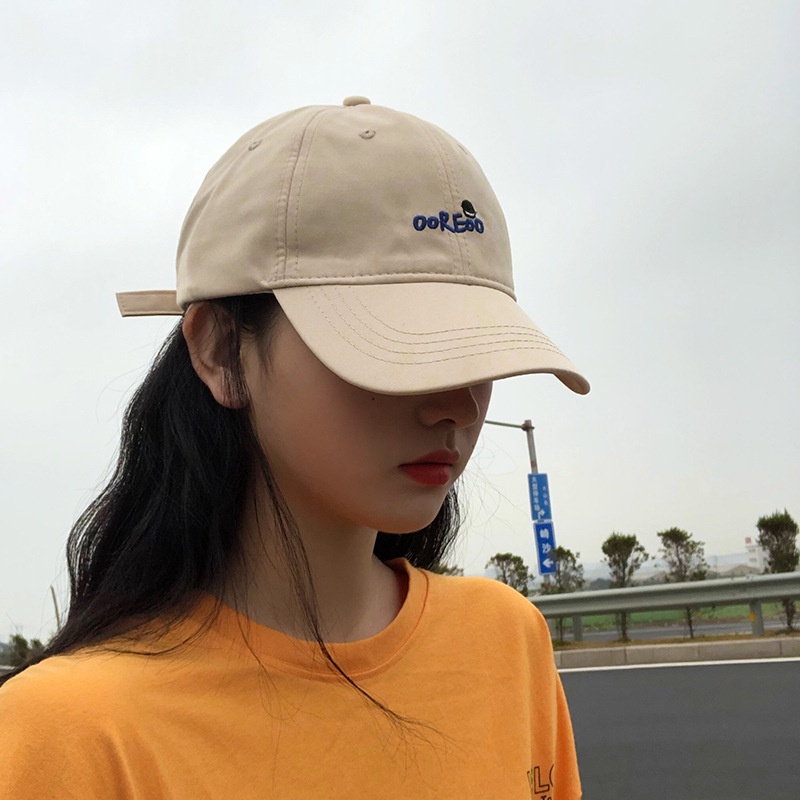 Mũ lưỡi trai bóng chày mềm mại in chữ vành cong phong cách xuân hè Hàn Quốc dễ phối đồ cho nữ và nam