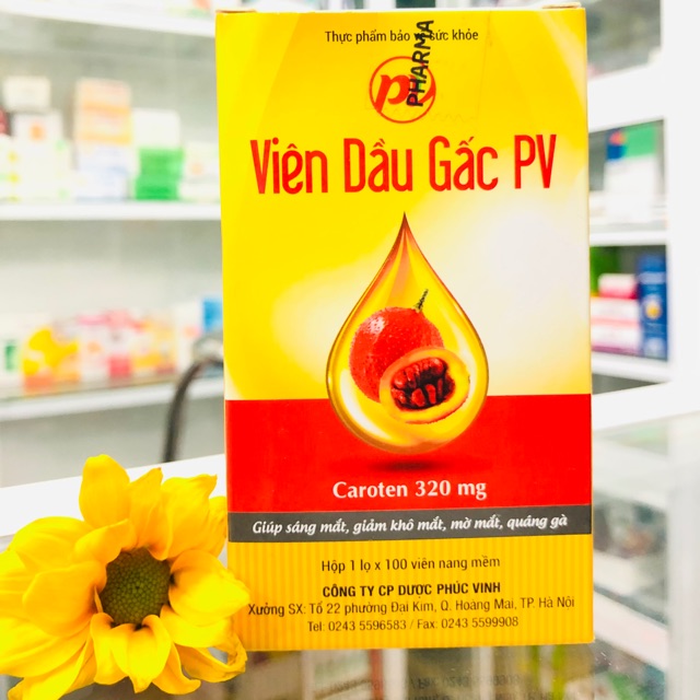 Viên dầu gấc PV (Hộp 100 viên nang)