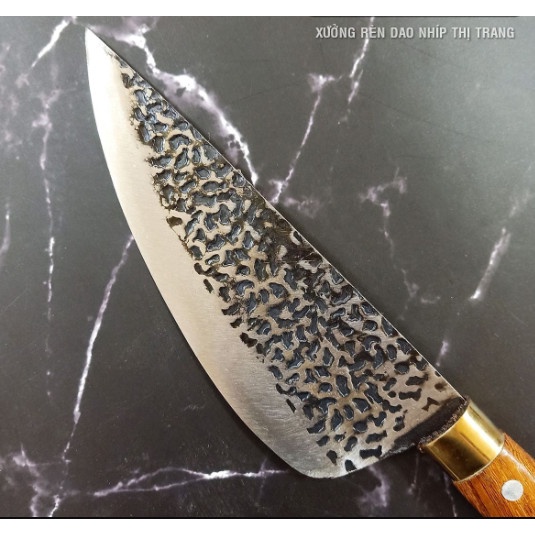 Dao Bầu Thép Nhíp Ô Tô Dập Vân 2 Mặt - Cán Gỗ Cẩm Chỉ Cao Cấp