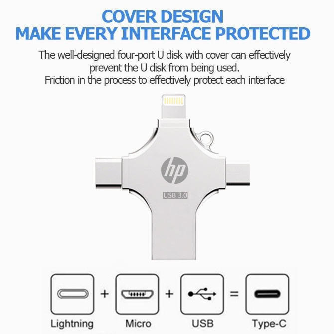 Usb 3.0 Dung Lượng 512GB 4 Trong 1 Cho Điện Thoại
