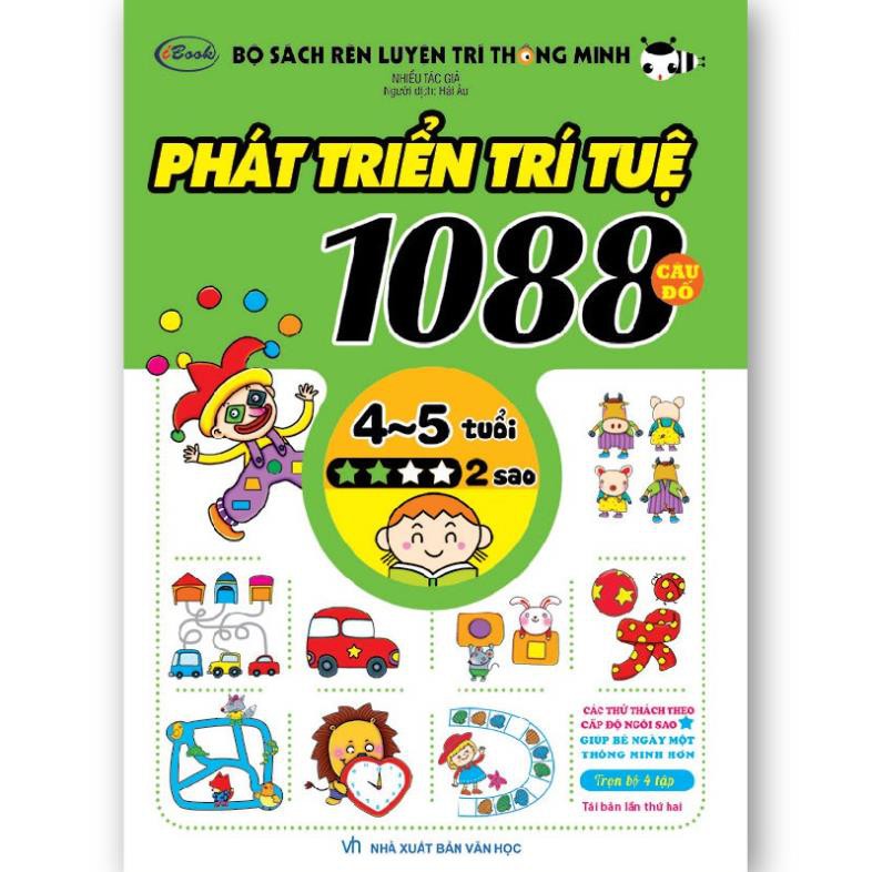 Sách thiếu nhi - Combo 4 cuốn 1088 CÂU ĐỐ PHÁT TRIỂN TRÍ TUỆ cho bé 4-5 tuổi (Trọn bộ)