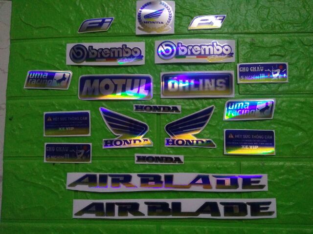 Bộ tem Airblade crôm phản quang New