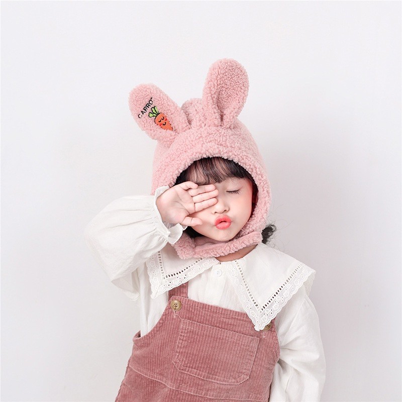 Set mũ và khăn quàng cổ dành cho bé trai, bé gái ấm áp mùa đông hình cà rốt mã 05