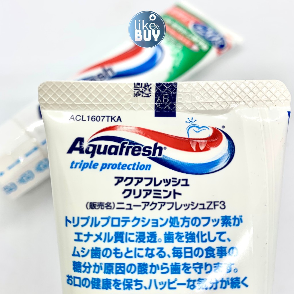 Kem đánh răng Aquafresh Nhật Bản giúp trắng răng giữ hơi thở thơm mát 140g - hàng ngoại Like&amp;Buy
