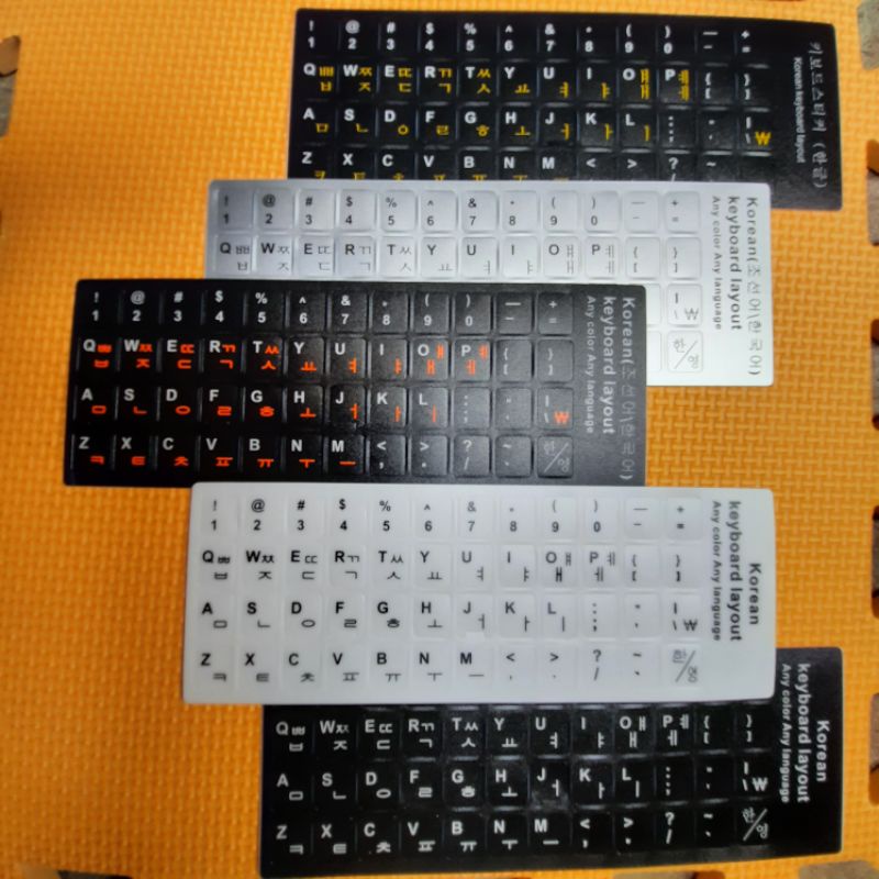 Set 5 miếng dán bàn phím tiếng Hàn 5 màu