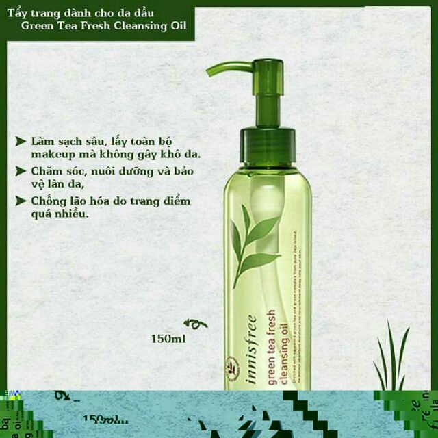 Dầu tẩy trang Innisfree Green Tea  Cleansing Oil 150ml