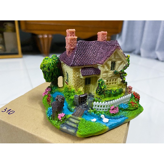 CẢNH NHÀ TRANG TRÍ HỒ CÁ NON BỘ 8X7X6CM