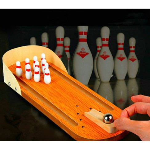 Đồ chơi Bowling gỗ mini rèn luyện đôi tay khéo léo cho bé