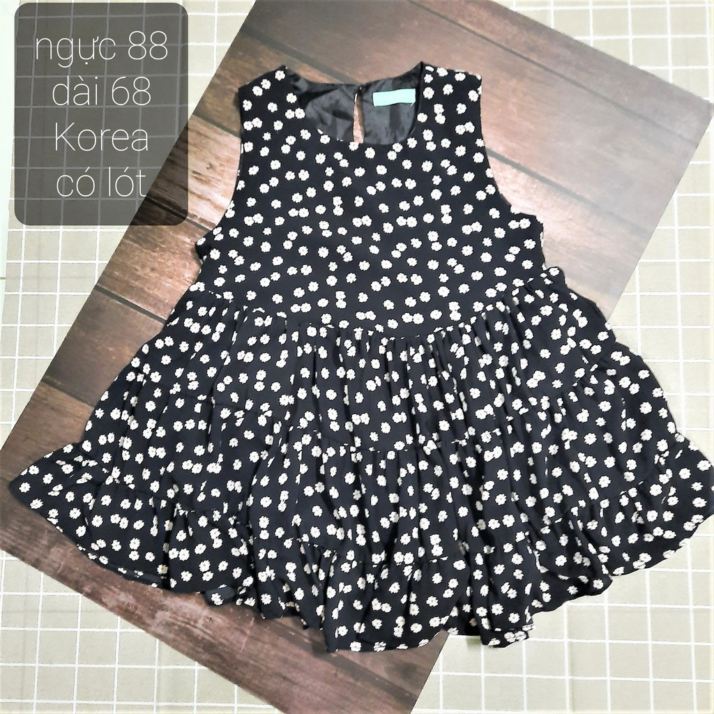 Áo voan Hàn xếp tầng babydoll  - Thanh lý cá nhân áo voan Hàn hoa nhí - Pass áo 2 lớp babydoll - Hoa2-A