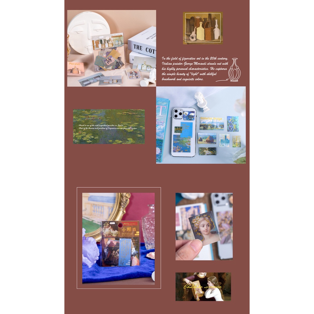 Túi 30 hình dán sticker nghệ thuật trừu tượng