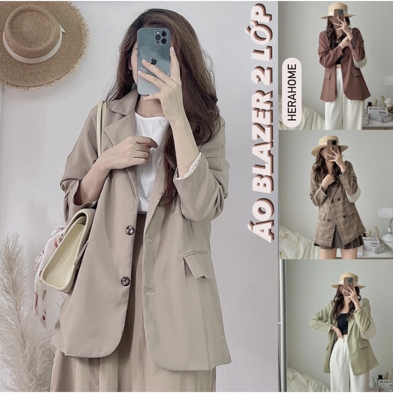 Áo Blazer 2 lớp kèm hình thật ở cuối