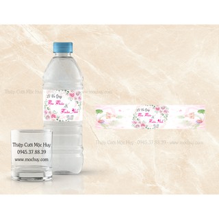 Set 30 Tem dán chai nước suối đám cưới, hỏi, sinh nhật... (inbox shop để chọn mẫu tem)