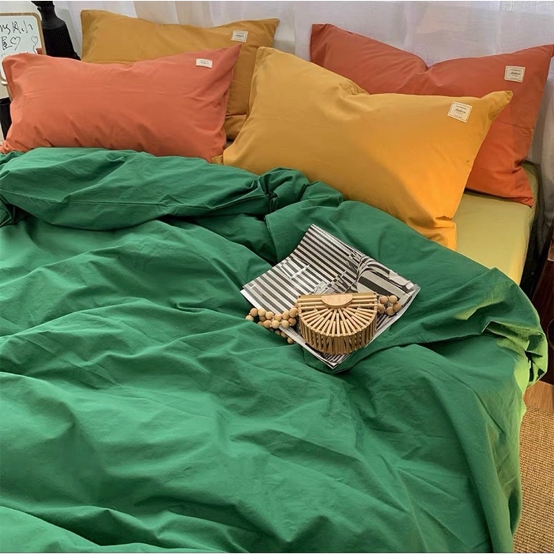 Bộ Chăn Ga Gối Cotton Tici Mix Màu Vintage Xinh Xắn  - Bộ Vỏ Chăn , Ga Giường , Vỏ Gối KemBeddingDecor
