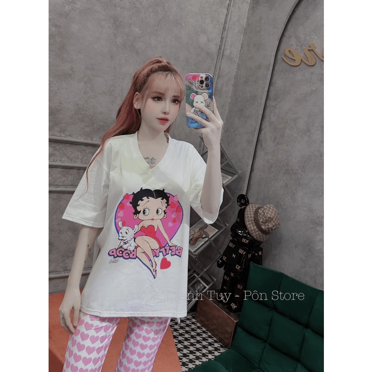 SÉT BỘ NỮ ÁO THUN CÔNG CHÚA HỒNG PHỐI QUẦN TRÁI TIM ỐNG LOE SIU SANG CHẢNH MM7