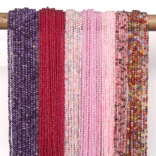 Mặt Hạt Đá Tự Nhiên 3 Mm Đỏ Ruby Mã Não Thạch Anh Morgan Đá Quý Rời Hạt Để Trang Sức Làm Vòng Tay DIY 15 ''