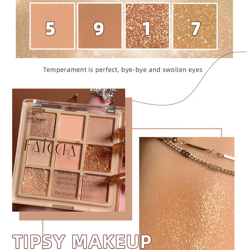 Bảng phấn mắt 9 ô nhũ lì Faiccia Black Tea | BigBuy360 - bigbuy360.vn