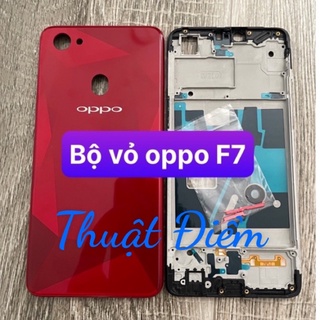 bộ vỏ oppo F7 ,kèm khay sim,phím,kính camera