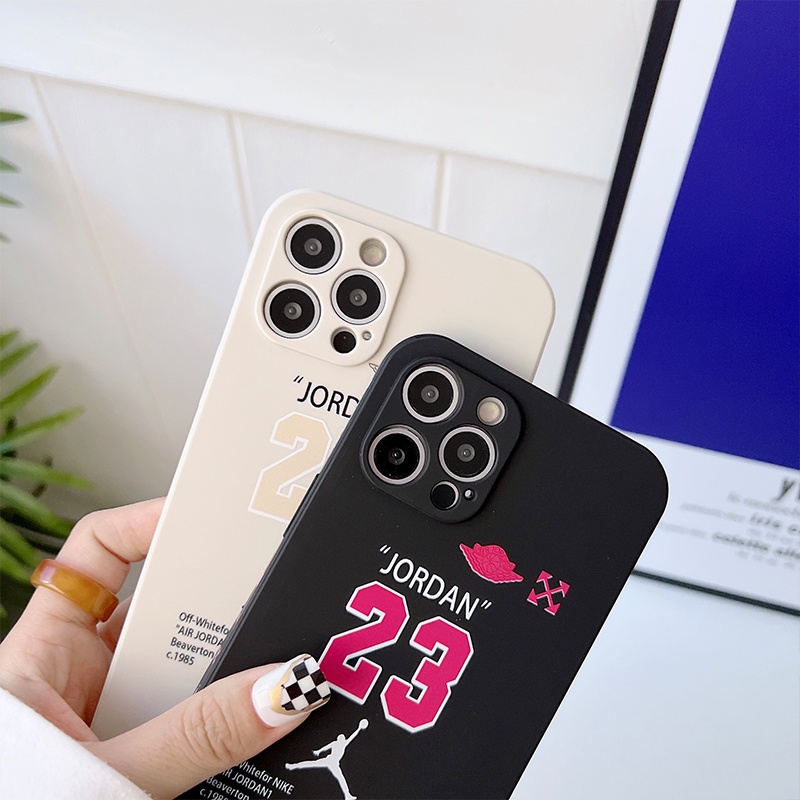 Ốp Điện Thoại Mềm Square Chống Sốc In Logo Jordan Họa Tiết Nhãn Hiệu Thời Trang Cho iPhone 14 13 12 11 Pro MAX X XS MAX XR 7 8 Plus SE2 11Pro 13Pro