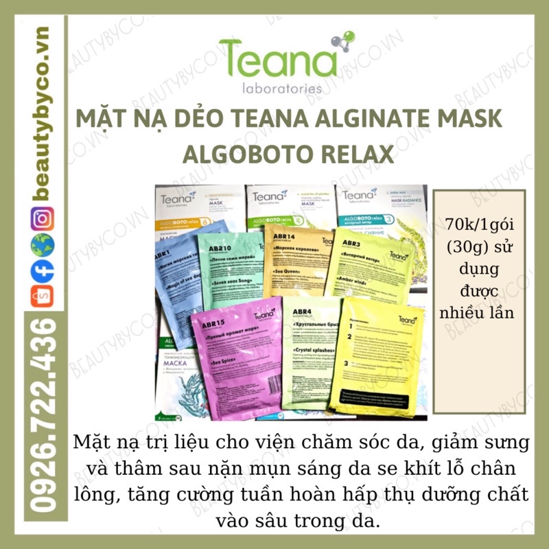 Mặt Nạ Bột Dẻo Teana Nga Chiết Xuất Từ Thiên Nhiên