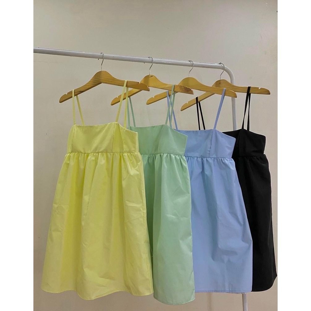 Đầm 2 dây ngắn dáng xòe babydol đủ màu đáng yêu nữ tính