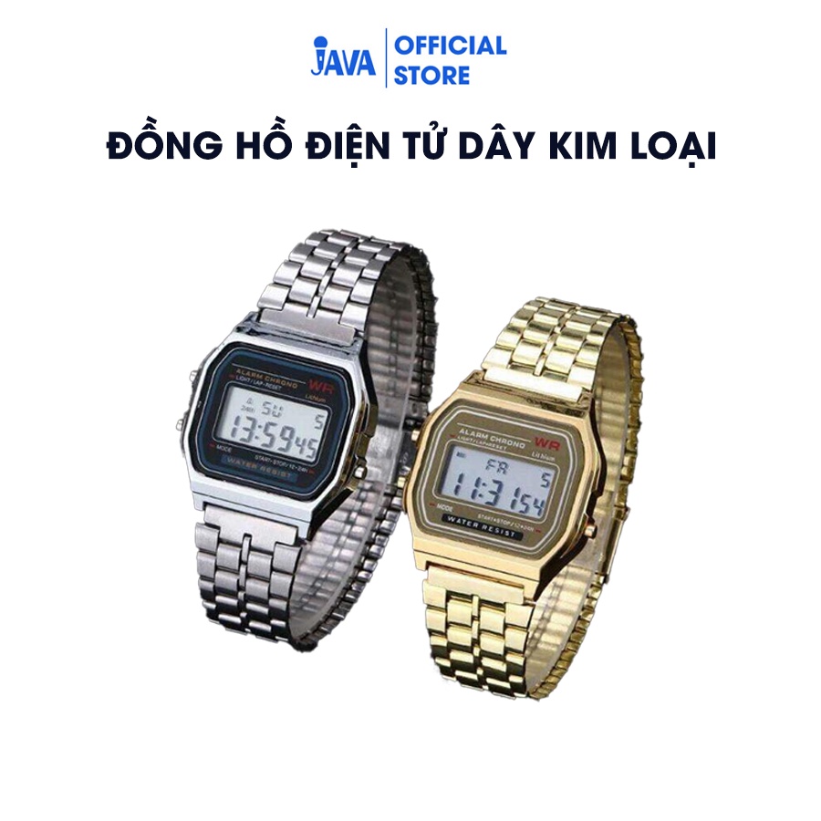 Đồng hồ điện tử dây kim loại unisex nam nữ WR - Chống xước - Chống nước - Sang trọng