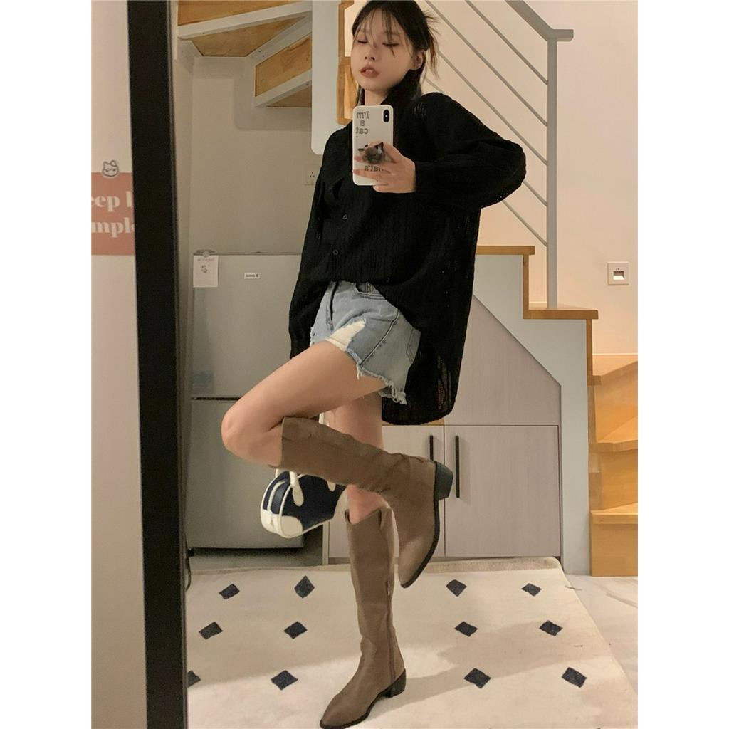 62109 Áo Sơ Mi Cắt Đan Móc Dễ Phối Đồ