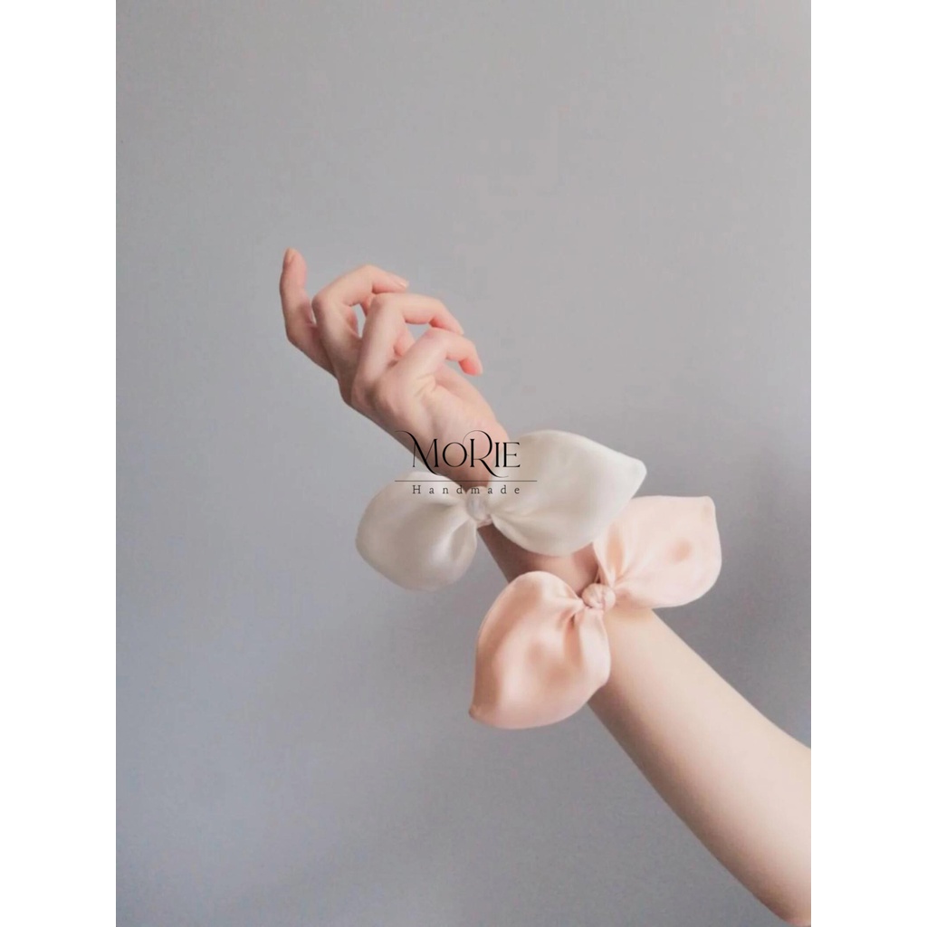 Buộc Tóc Nơ Lá Lụa Mulberry 100% Cao Cấp Ngăn Ngừa Xơ Rối Tóc Size nhỏ | Mulberry Silk Hair Scrunchie