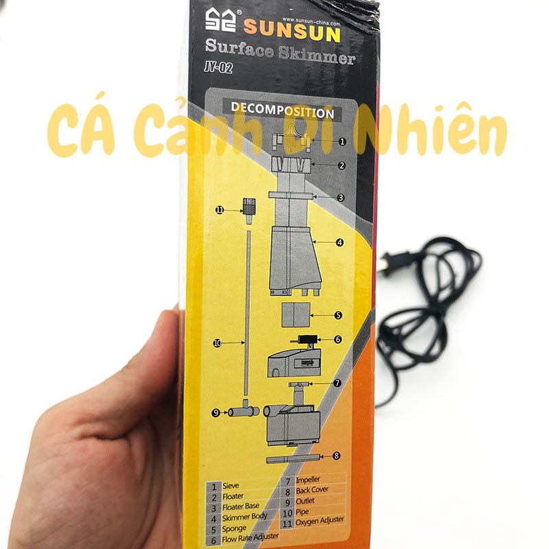 Lọc váng mặt nước SunSun JY-02 cho hồ cá thủy sinh 3W - Lọc mặt hồ JY02