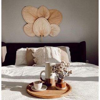 Combo 6 quạt lá cọ quạt tre decor y hình