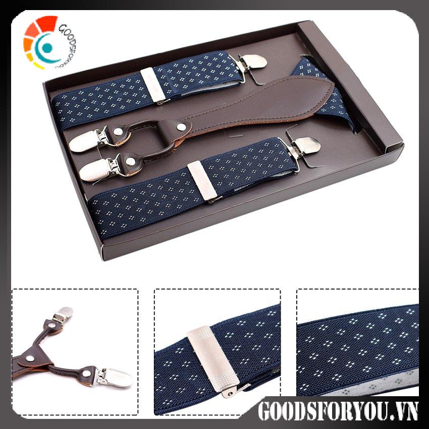 Dây đai quần hình chữ Y có 4 kẹp có thể điều chỉnh thời trang cho nam
