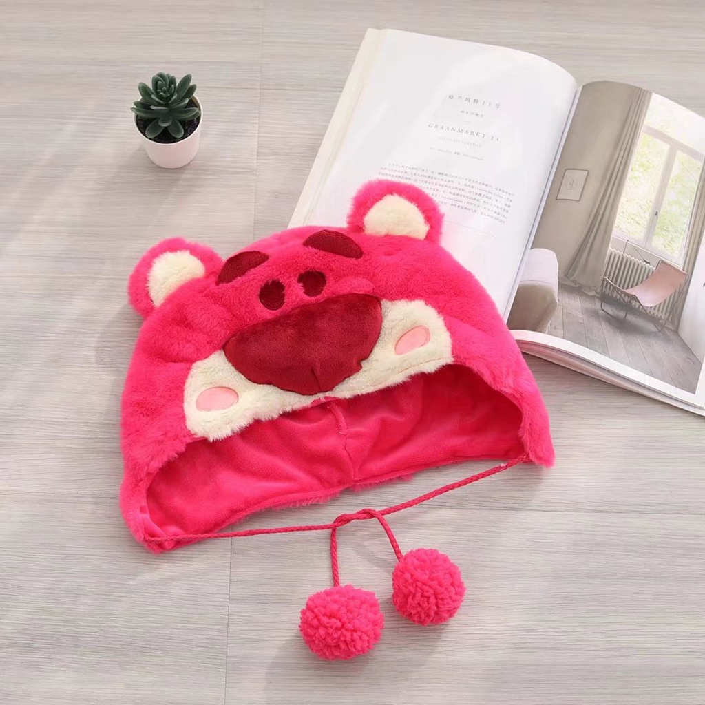 Nón - bao tay giữ ấm gấu dâu Lotso