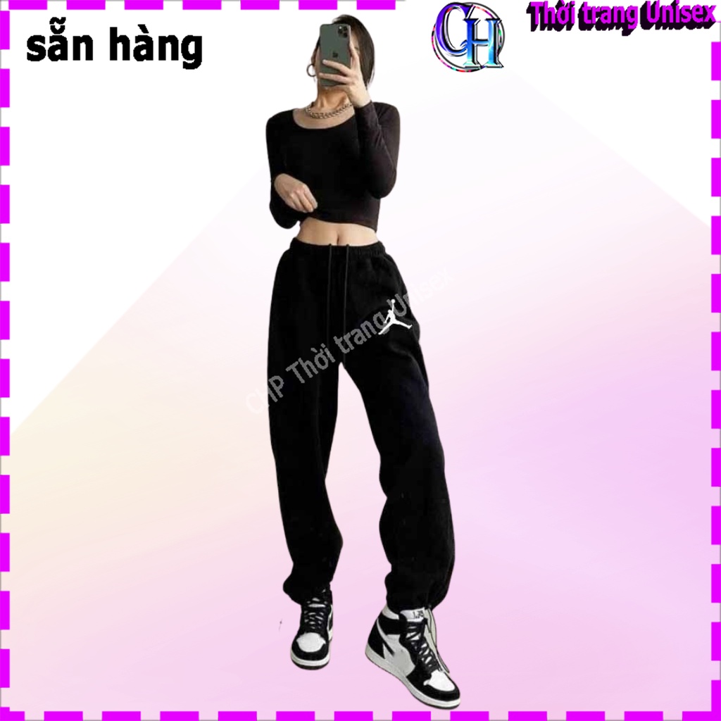Quần nỉ jogger nam nữ thể thao lưng thun ÉP HÌNH vải mềm mịn bo RÚT DÂY ống