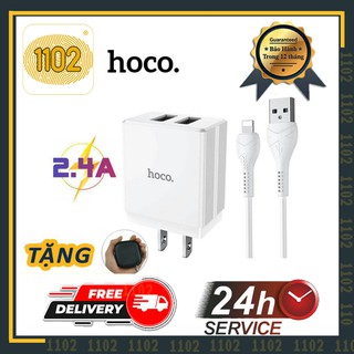 Bộ sạc nhanh 2 cổng hoco dc01 new cho iphone/android - bảo hành 12 tháng