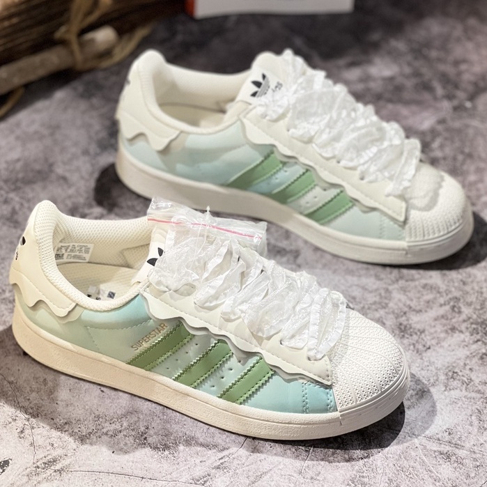 Giày Sneaker Add Super Star Trắng, Hồng Sò 2.0 Cực Đẹp Fullbox, Giày thể thao nam nữ sò bản mới đẹp