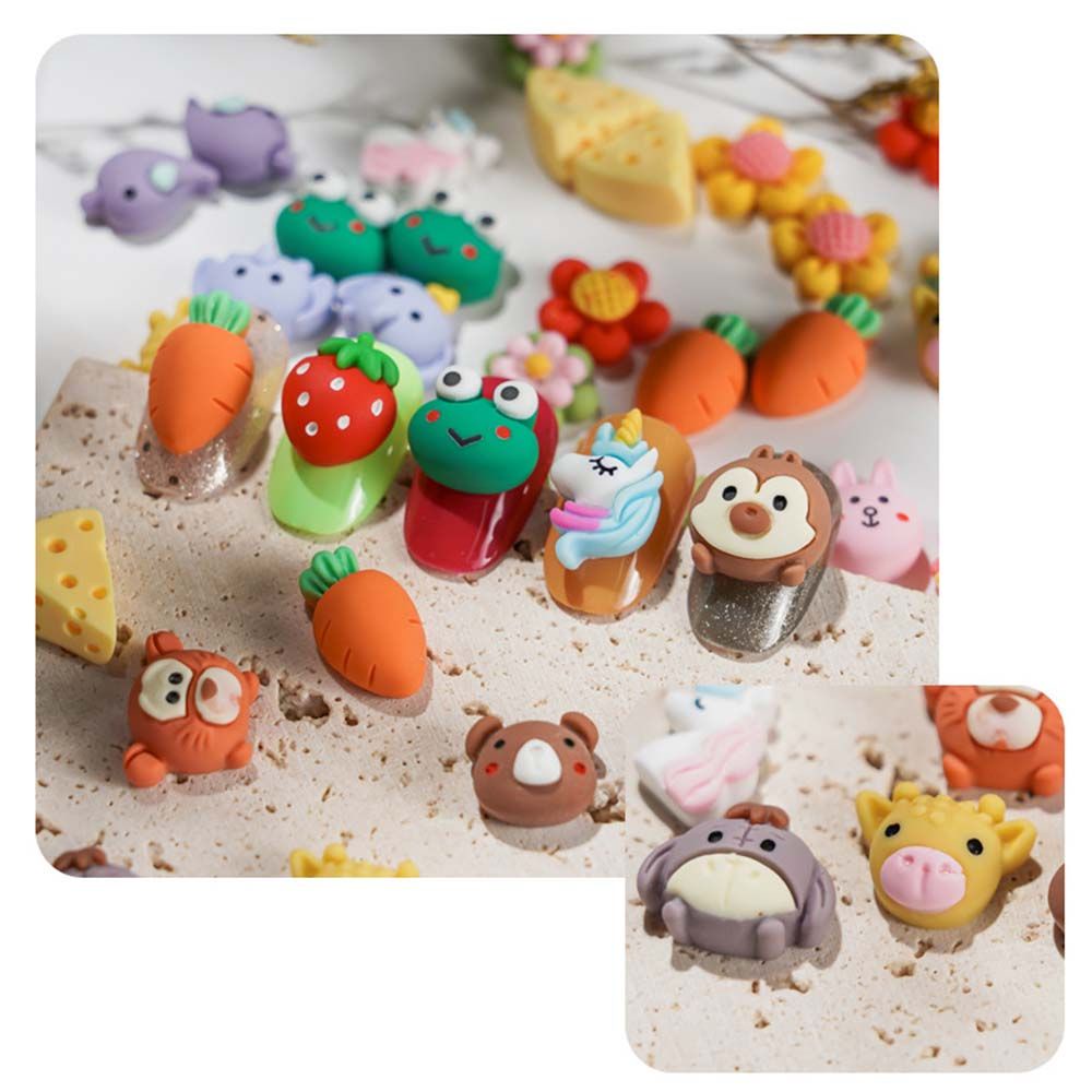 [Hàng mới về] Túi 10 phụ kiện trang trí móng nghệ thuật họa tiết chú gấu 3d hoạt hình dễ thương