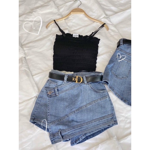 Chân váy jean đắp chéo | BigBuy360 - bigbuy360.vn