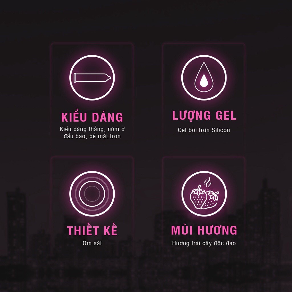 Bao cao su LifeStyles Love Time thiết kế mỏng nhẹ ôm sát an toàn kéo dài thời gian hộp 3 cái