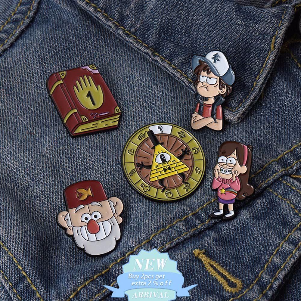 Preston Huy Hiệu Cài Áo Khoác Hình Nhân Vật Hoạt Hình Anime Gravity Falls Cổ Điển Làm Quà Tặng Trang Sức Cho Nữ