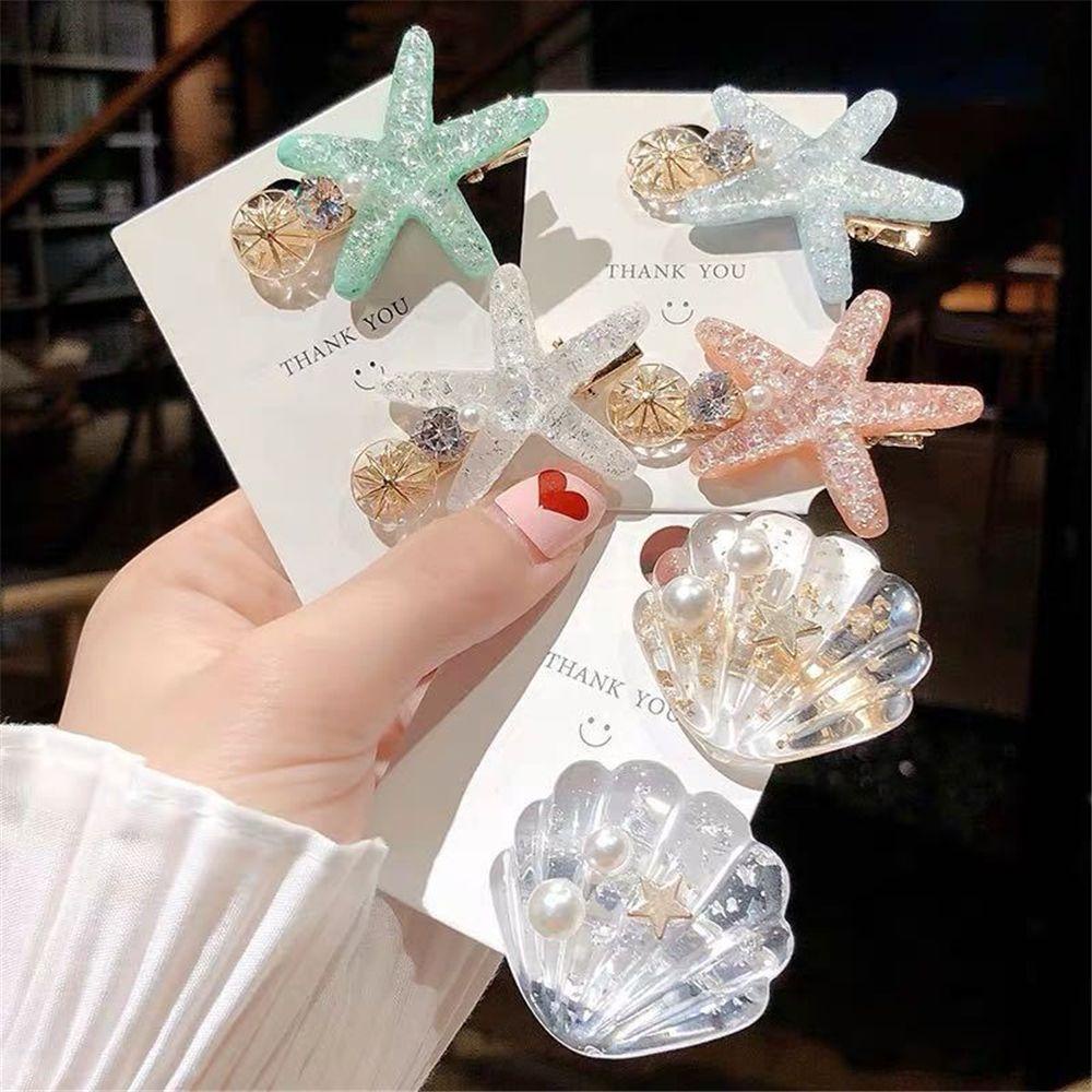 Kẹp Tóc Hình Sao Biển Bằng Nhựa Acrylic BORAG