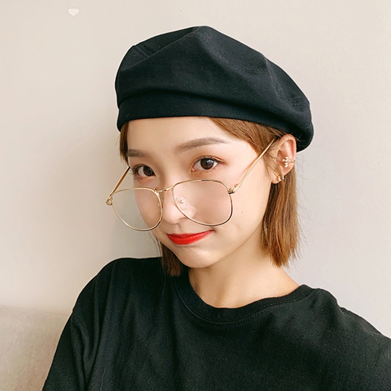 Kẹo màu thời trang Mũ Beret màu trơn thời trang thu đông cho nữ YKD OUYOU