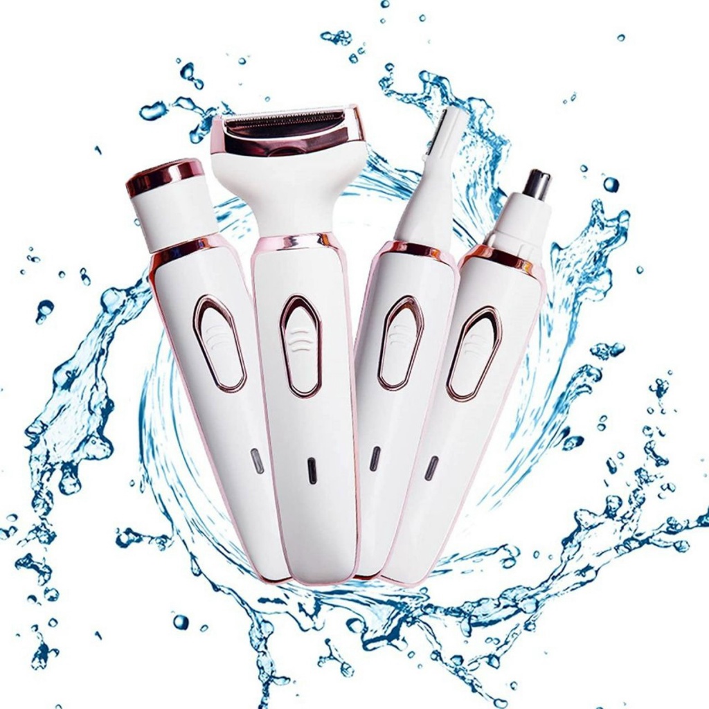 Dao Cạo Lông Mặt ,Tỉa Lông Mày,  Cắt Tỉa Lông Mũi Máy Cạo Lông Bikini Vùng Kín Toàn Thân Đa Năng 4 In 1 Chống Nước Sạc Đ