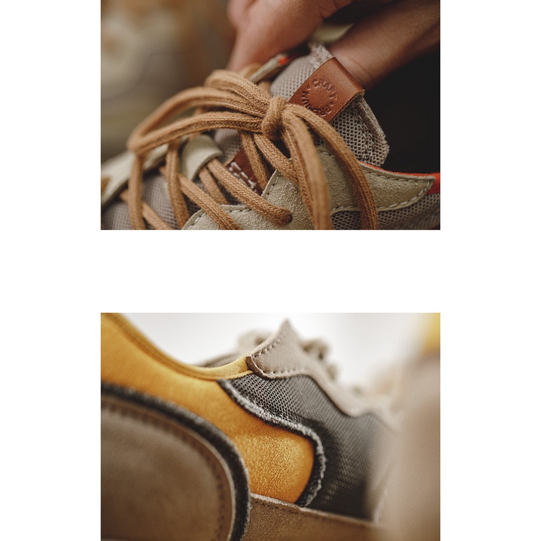 MADEN Men's Vintage Multicolor Panel Casual Sneakers