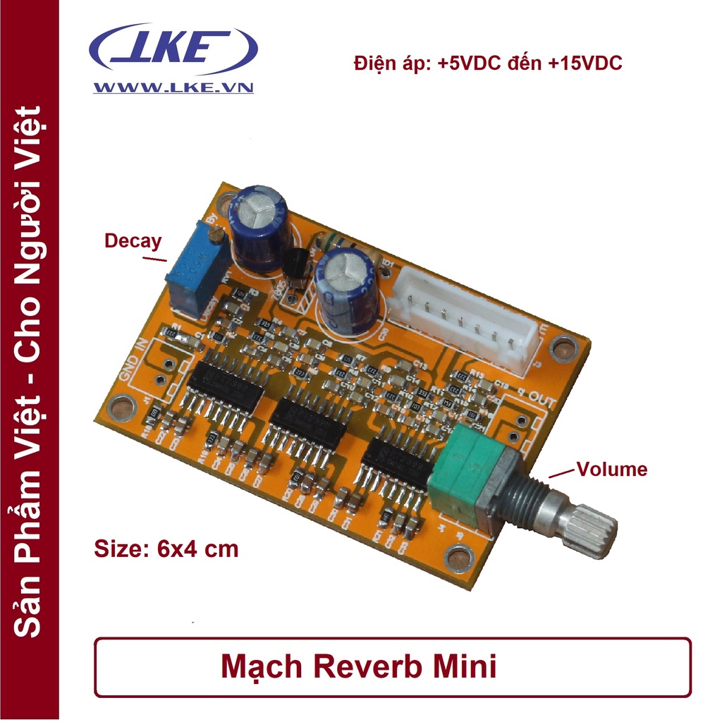 Mạch reverb Mini độ ampli loa kéo, vang Echo