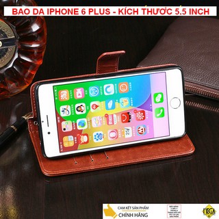 Bao Da iPhone 6 Plus – 5.5 inch – Bao da kiêm ví, đa năng, lắp gập nam châm hít - Chính hãng IDEWEI