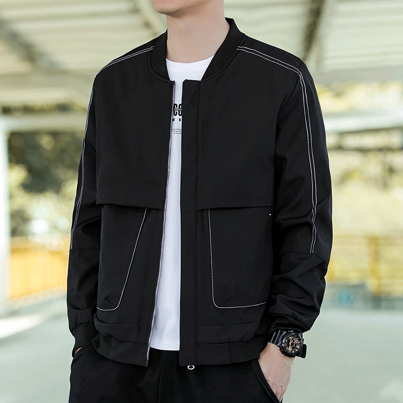 Men Jacket Fashion Collar Baseball Culture Korean Casual Youth Bomber jackets J168 | BigBuy360 - bigbuy360.vn