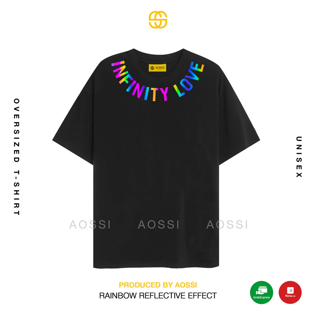 Áo thun phản quang 7 màu INFINITY LOVE - form tay lỡ Unisex