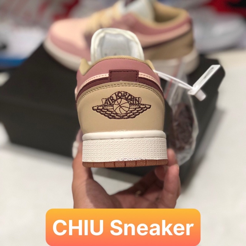Giày Sneaker Nữ Jordan cổ thấp trà sữa phiên bản cao cấp giày thể thao nữ Jordan 1 low trà sữa
