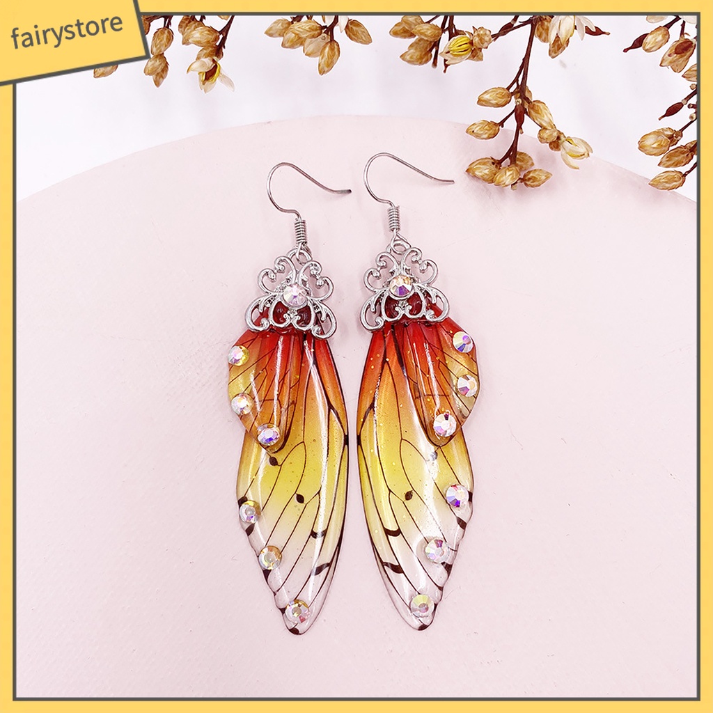 Bông Tai Hợp Kim Hình Cánh Bướm Đính Đá Xinh Xắn