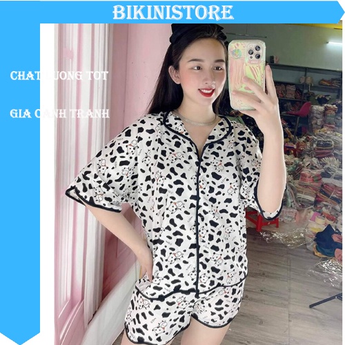 ĐỒ BỘ PIJAMA BÒ SỮA CỌC TAY LỤA MANGO ( NHIỀU MÀU )