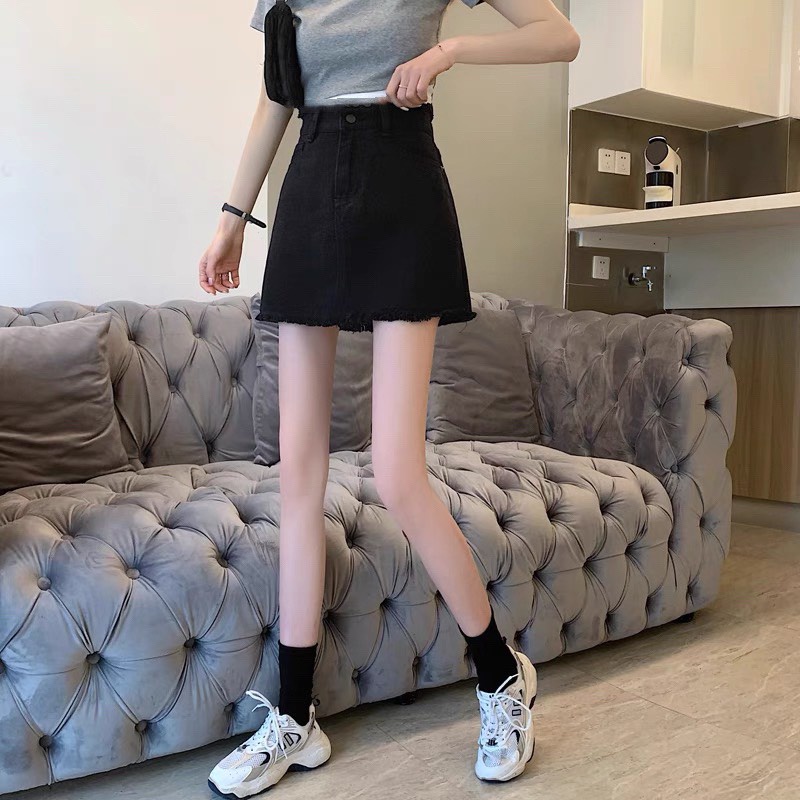 Chân váy Jeans ngắn chữ a lưng cao công sở bigsize VAVASA CV18 | BigBuy360 - bigbuy360.vn